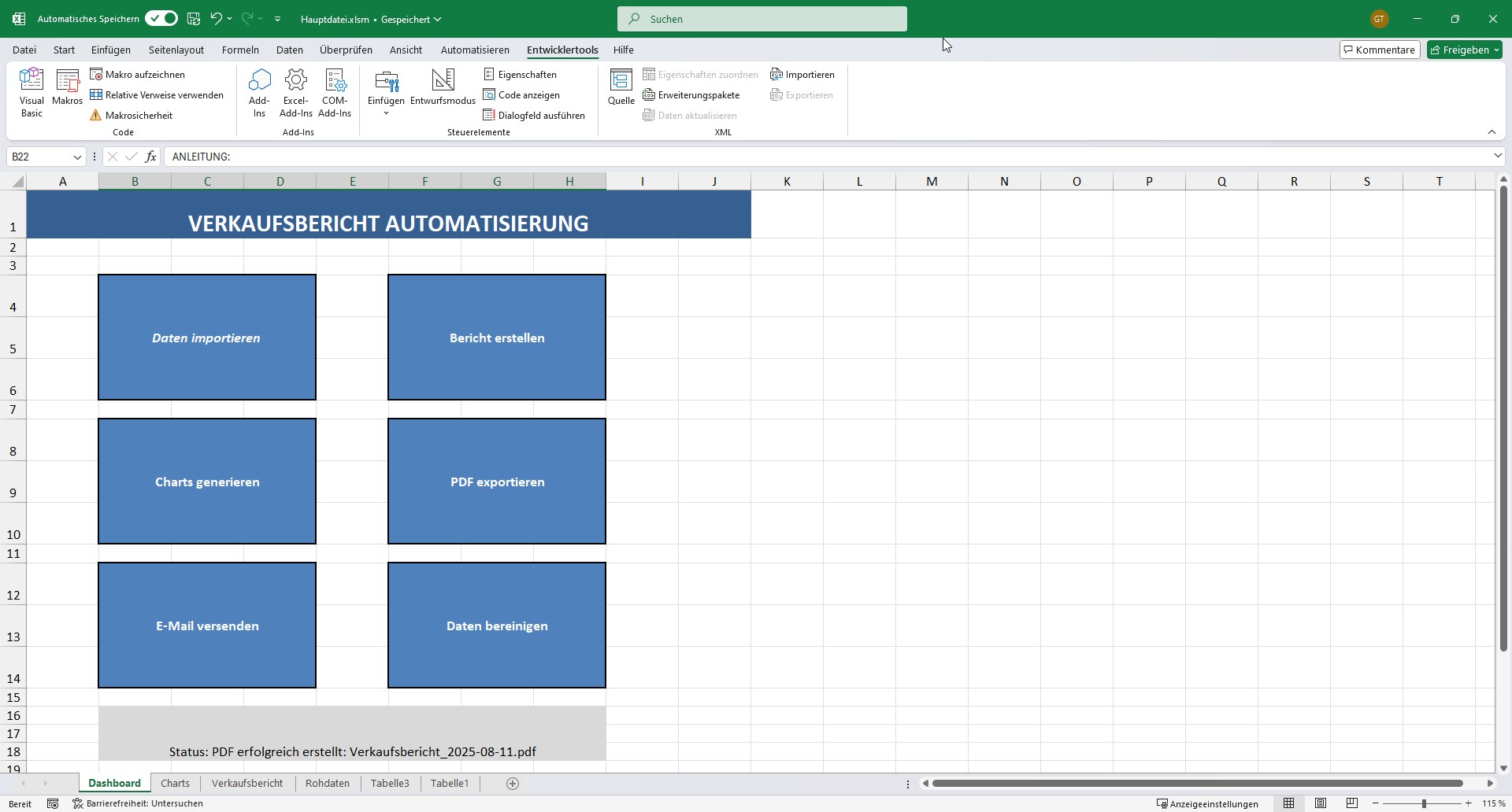 Excel Automatisierung Screenshot 1