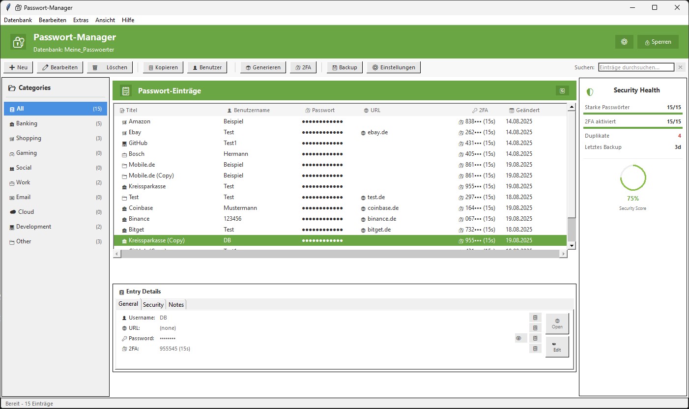 Passwortmanager Screenshot 1