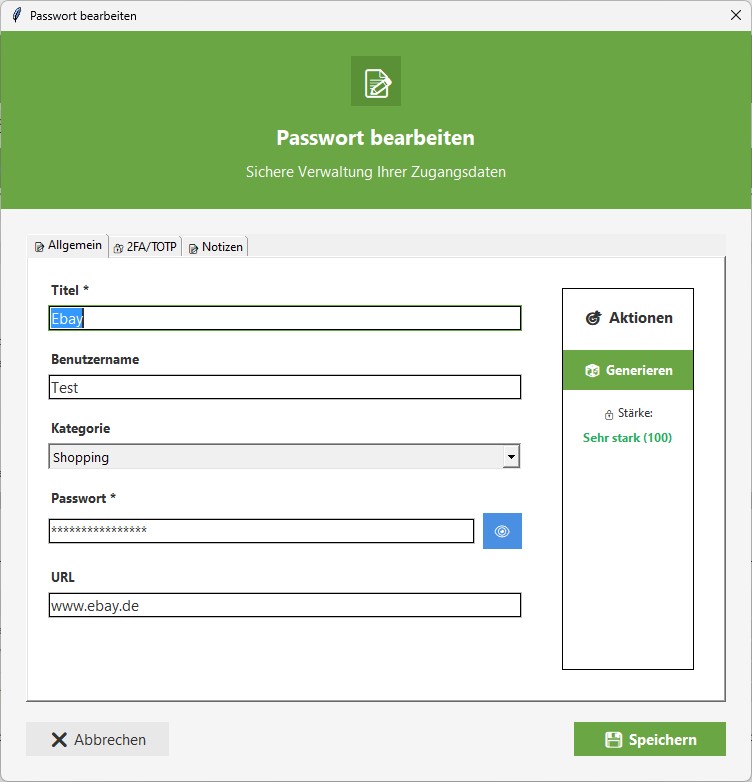 Passwortmanager Screenshot 4